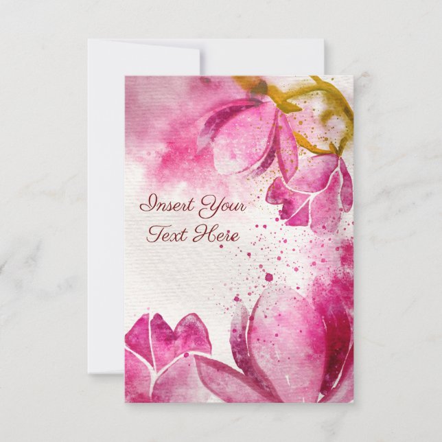 Magnolia Watercolor Karte (Vorderseite)