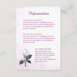 Magnolia Wedding Information Cards Begleitkarte