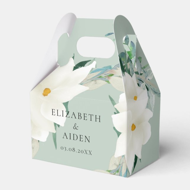 Magnolia Wedding Sage Green Geschenkschachtel (Vorderseite)