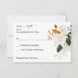 Magnolia Weiße Flora UAWG RSVP Karte