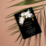 Magnolia White Floral Wedding - Black Einladung<br><div class="desc">Holen Sie Ihre Gäste in die Begeisterung für Ihre Hochzeit mit Ihren Magnolia White Floral - Black Wedding Einladungen.</div>