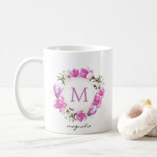 Magnolia Wreath Monogram Kaffeetasse