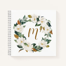 Magnolia Wreath Monogram Notizbuch
