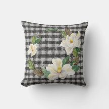Magnolia Wreath Rustikales Bauernhaus Schwarz-weiß