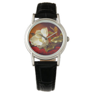 Magnolia zu Red Velvet Martin Johnson Heade Armbanduhr