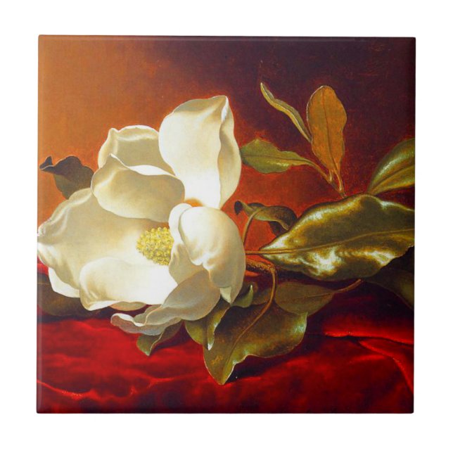 Magnolia zu Red Velvet Martin Johnson Heade Fliese (Vorderseite)