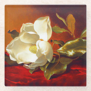 Magnolia zu Red Velvet Martin Johnson Heade Glasuntersetzer