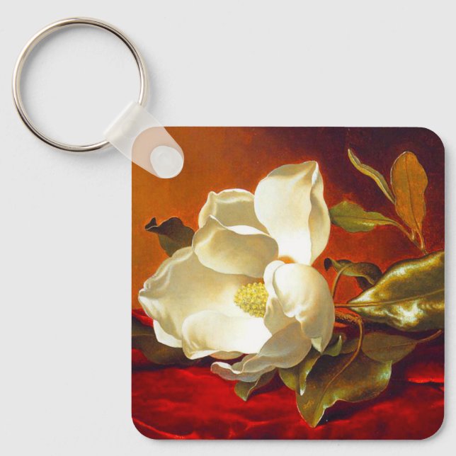 Magnolia zu Red Velvet Martin Johnson Heade Schlüsselanhänger (Vorderseite)