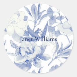 Magnolias azules runder aufkleber