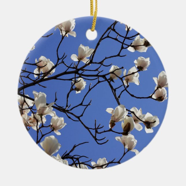 Magnolias blühen keramik ornament (Vorne)