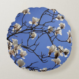 Magnolias blühen rundes kissen
