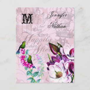 Magnolias de colibris épousant la carte de RSVP