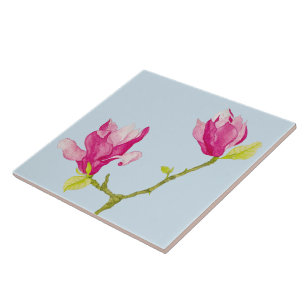 Magnolias de tulipe sur un carreau de céramique