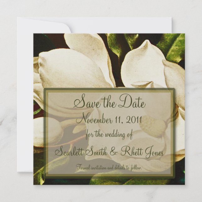 Magnolias Hochzeit Speichern Sie die Datumsanzeige Save The Date (Vorderseite)