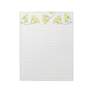 Magnolias jaunes sur un grand bloc-notes
