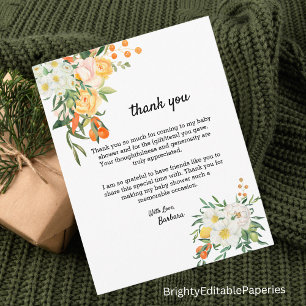 Magnolias, Kumquat Baby shower Carte de remercieme