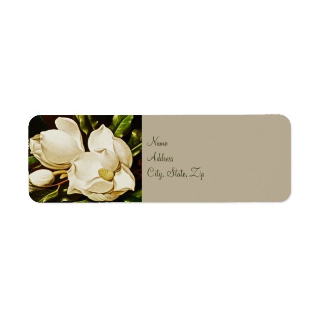 Magnolias Mariage Adresse de retour Étiquettes (Devant)