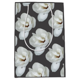 Magnolie auf dunkelgrau mittlere geschenktüte