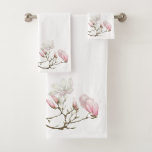 Magnolie blüht Badezimmer-Tuch-Set Badhandtuch Set