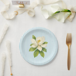Magnolie-Blume Benutzerdefinierte Hochzeit Blau St Pappteller