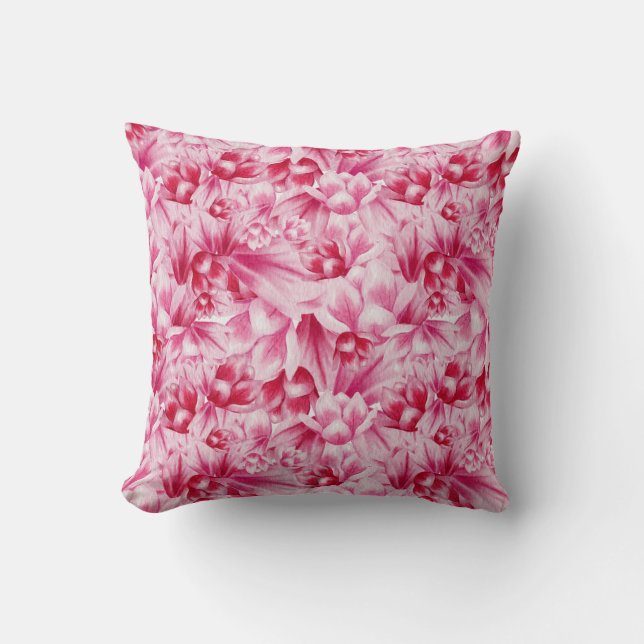 Magnolie Blume rosa Design Kissen (Vorderseite)