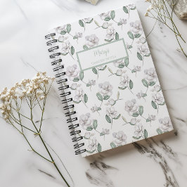 Magnolie Blumen Personalisiertes Tagebuch Notizbuc