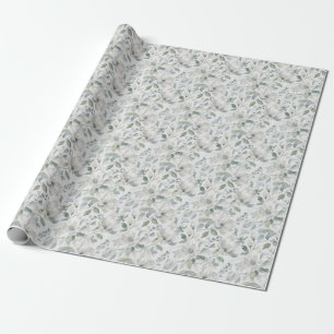 Magnolie Blumengestaltung in sanftem Grau Geschenkpapier