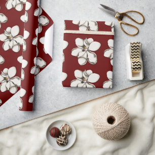 Magnolie Blüten Burgund zu jedem Anlass Geschenkpapier