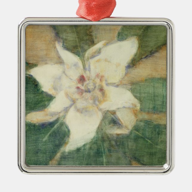 Magnolie Grandiflora Ornament Aus Metall (Vorne)