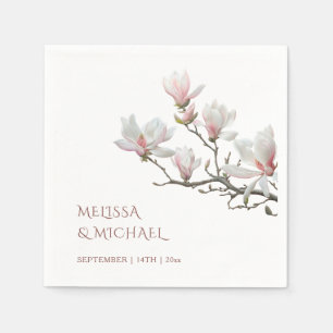 Magnolie Hochzeit in feiner Kunst Serviette
