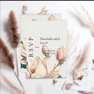 Magnolie mit rosafarbenem Schimmer  RSVP Karte