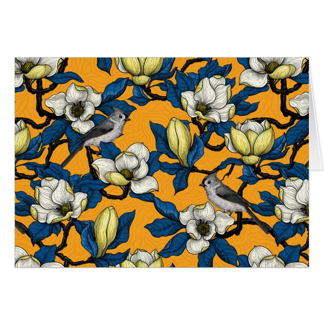 Magnolie und Titmausvogel blühen 3 (Vorderseite (Horizontal))