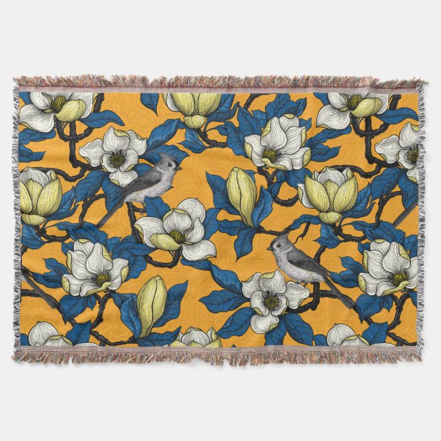 Magnolie und Titmausvogel blühen 3 Decke (Vorderseite)