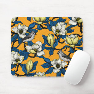 Magnolie und Titmausvogel blühen 3 Mousepad