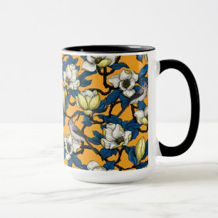 Magnolie und Titmausvogel blühen 3 Tasse
