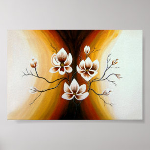 Magnolien, Acryl - Poster