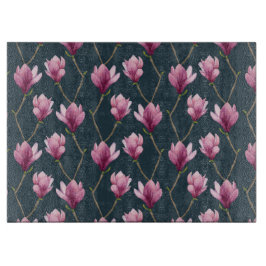 Magnolien-Aquarell-Blumenmuster Schneidebrett