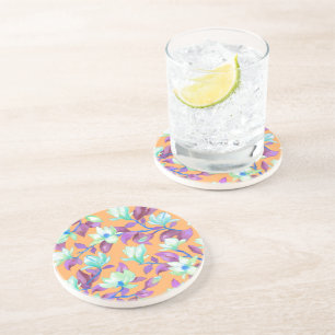 Magnolien auf dem Vanillehimmel blühen Getränkeuntersetzer