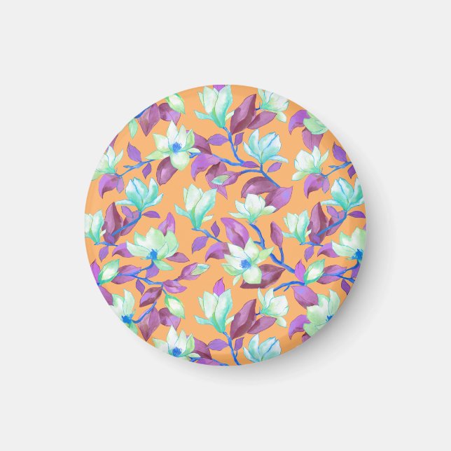 Magnolien auf dem Vanillehimmel blühen Magnet (Vorne)