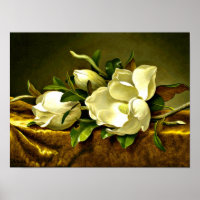 Magnolien auf goldenem Samttuch
