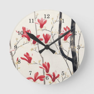 Magnolien-Baum durch Kobayashi Kokei, japanische Runde Wanduhr