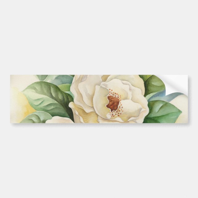 Magnolien-Blumewatercolor-keuchender Autoaufkleber (Vorne)