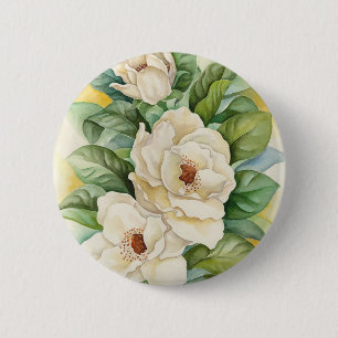 Magnolien-Blumewatercolor-Kunst - multi Button