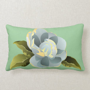 Magnolien-Blüte mit Blätter Lendenkissen