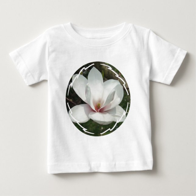 Magnolien-Blüten-Baby-T - Shirt (Vorderseite)