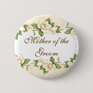 Magnolien-Damast-Brautparty-Knopf Button