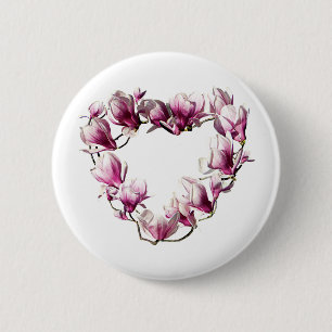 Magnolien-Herz Button