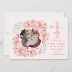 Magnolien-Rahmen-Foto-Einladung Einladung