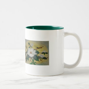 Magnolien-und Goldfinch-Tasse Zweifarbige Tasse