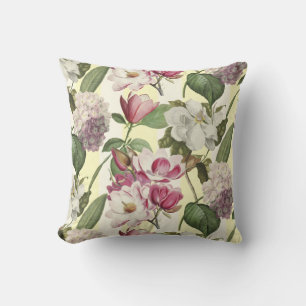 Magnolien und Hydrangeas Garden Vintag botanisch Kissen